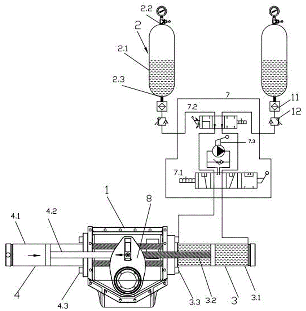 分体叠加式气液两相介质同步输出的气液联动执行器的制作方法
