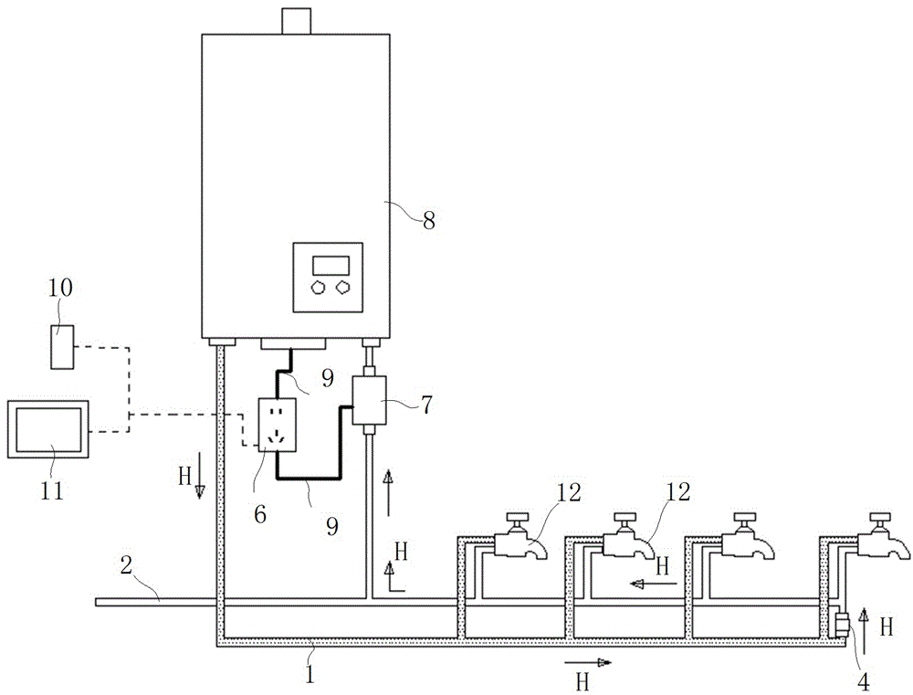 热水器用外接热水循环控制系统及控制方法与流程