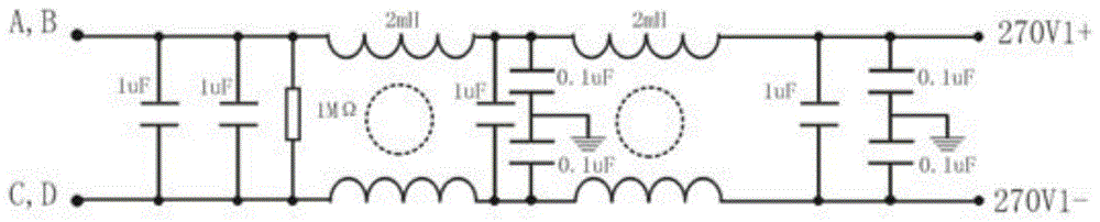 高压航空组合型滤波电路及高压航空组合型滤波器的制作方法