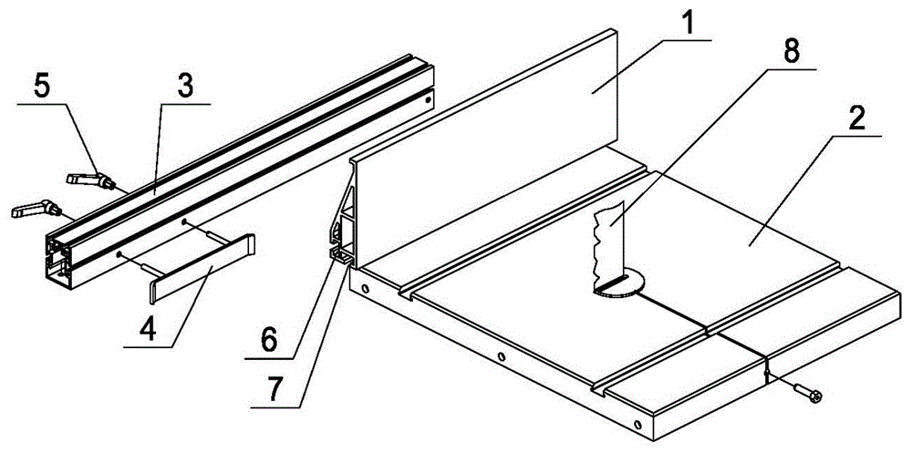 一种木工带锯物料挡板的改进定位装置的制作方法