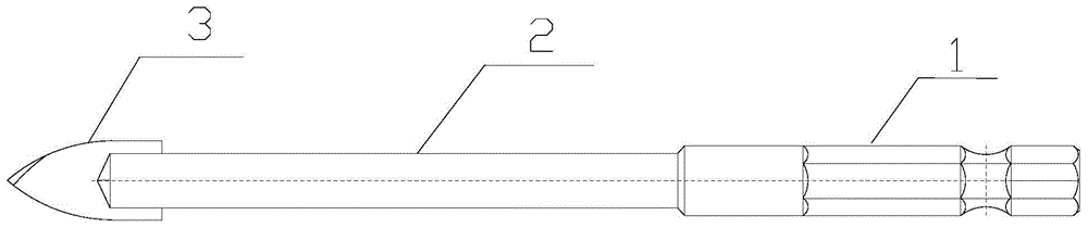 一种六角柄玻璃钻的制作方法