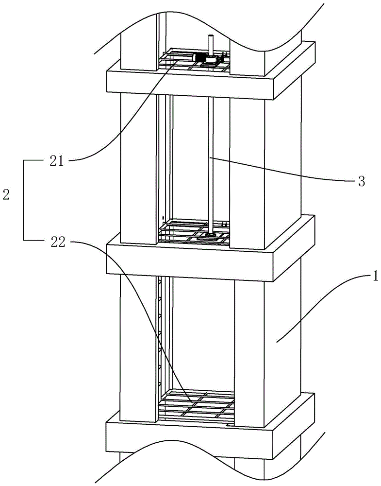 一种电梯井道施工的辅助内爬架结构及其升降方法与流程