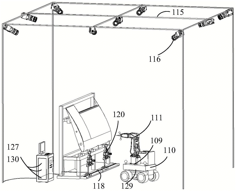 移动操作机器人大尺度空间高精度在线标定系统的制作方法
