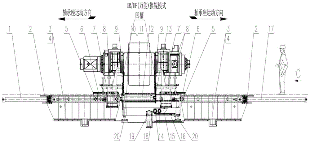 一种重载H型钢轧机自适应轧辊长度换辊机械手的制作方法