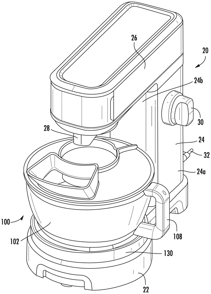 具有碗状件升降器的立式搅拌机的制作方法