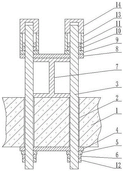 卸料平台的悬挑梁固定结构的制作方法
