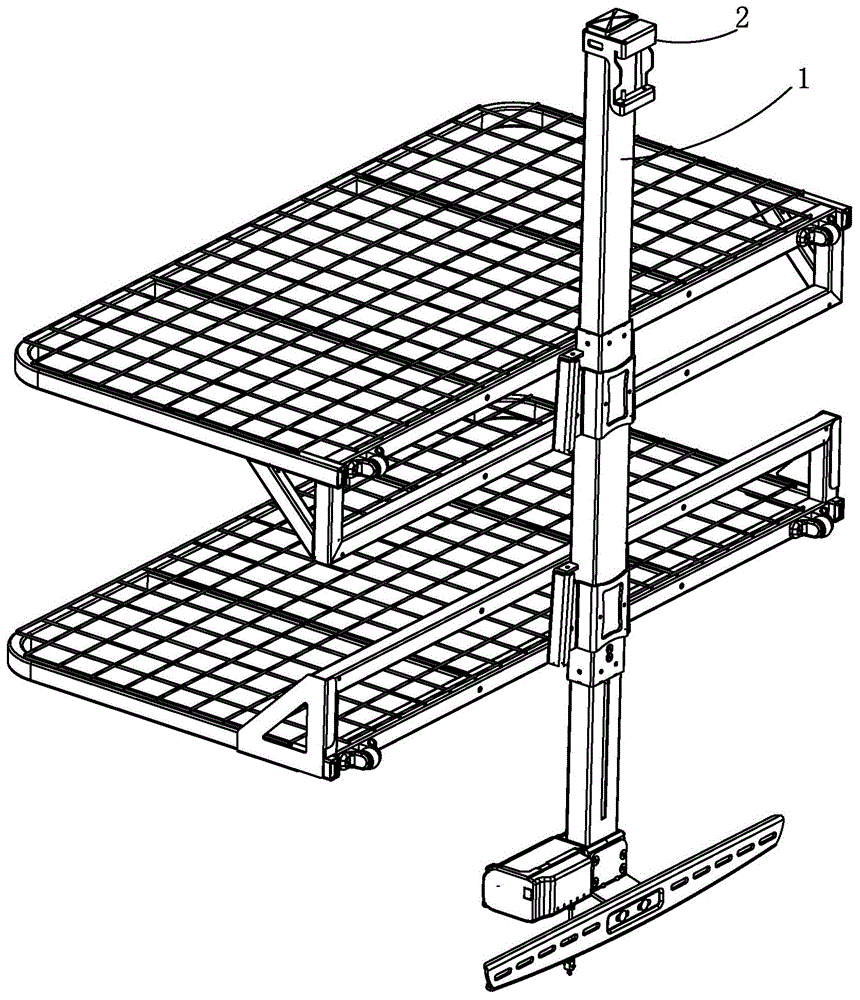 电动置物架用挂架连接结构的制作方法