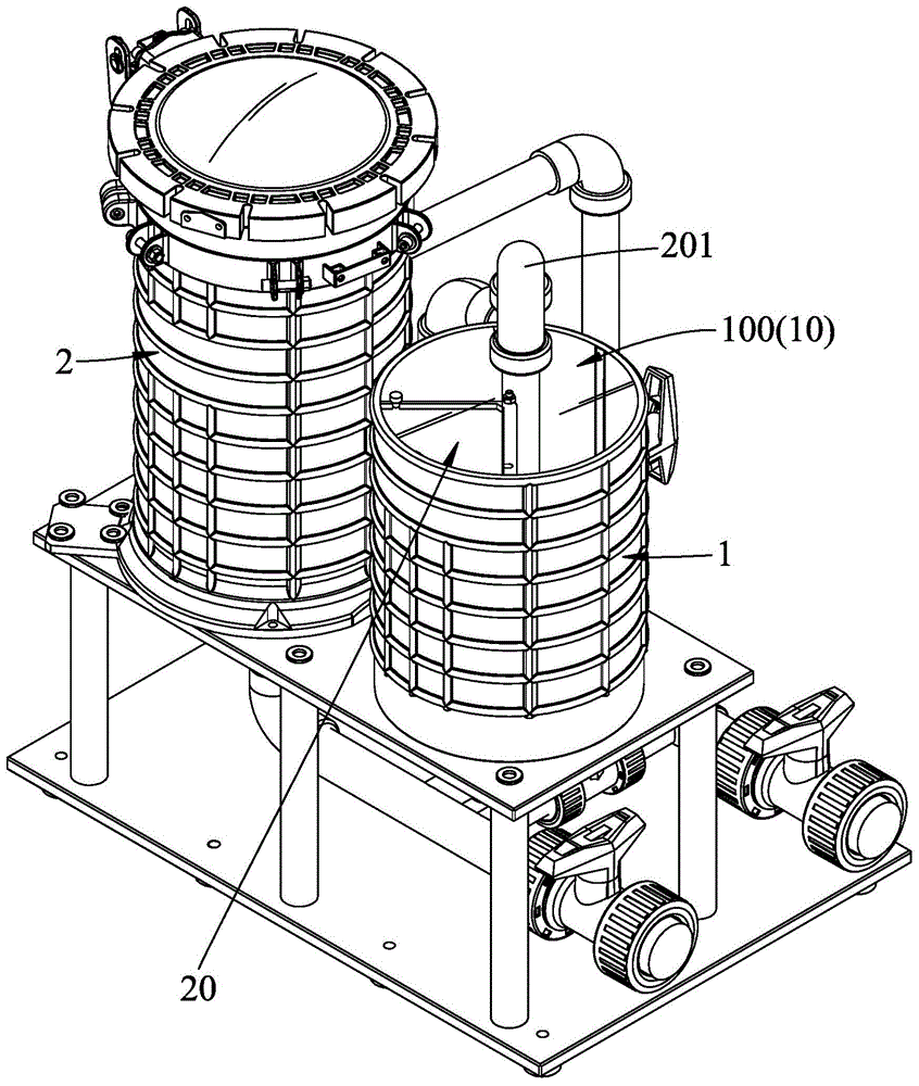 过滤机的混液桶的旋盖装置的制作方法