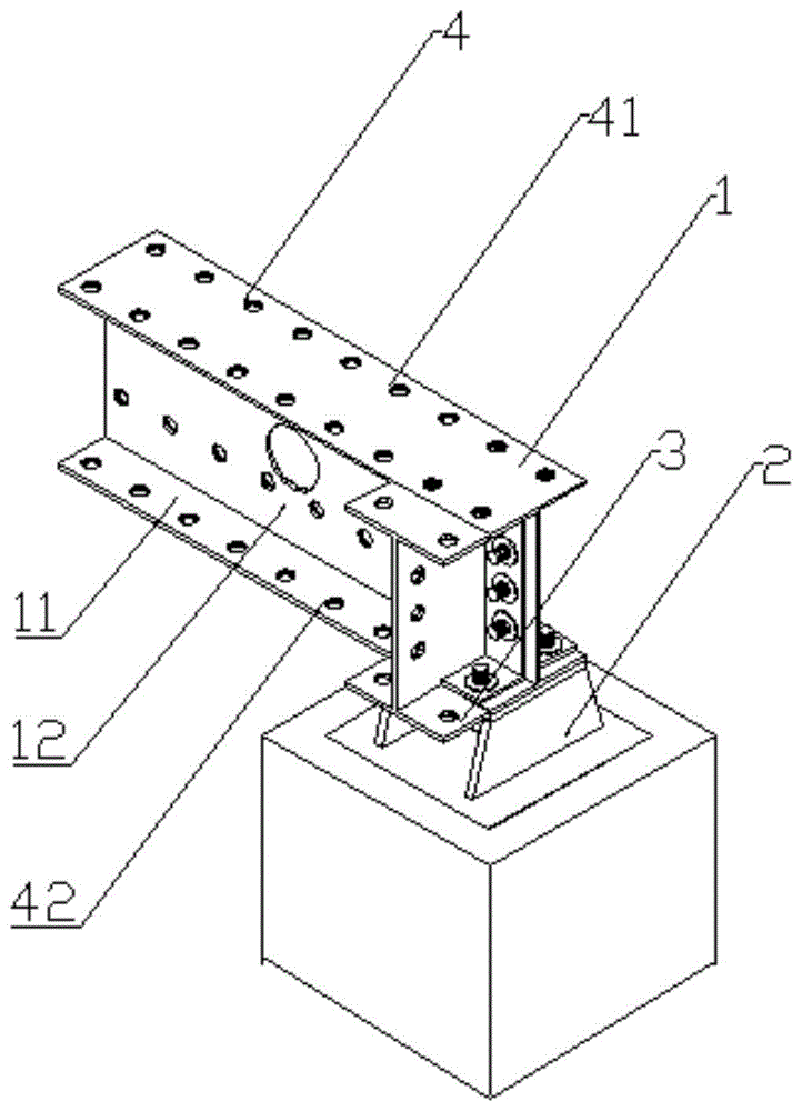 一种标准货架式蜂窝梁与基座的装配节点的制作方法