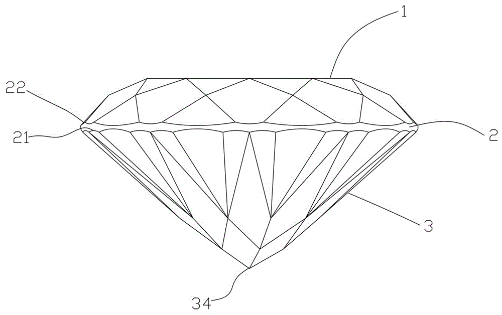一种从琢面看呈现双五角星图案的钻石及加工方法与流程