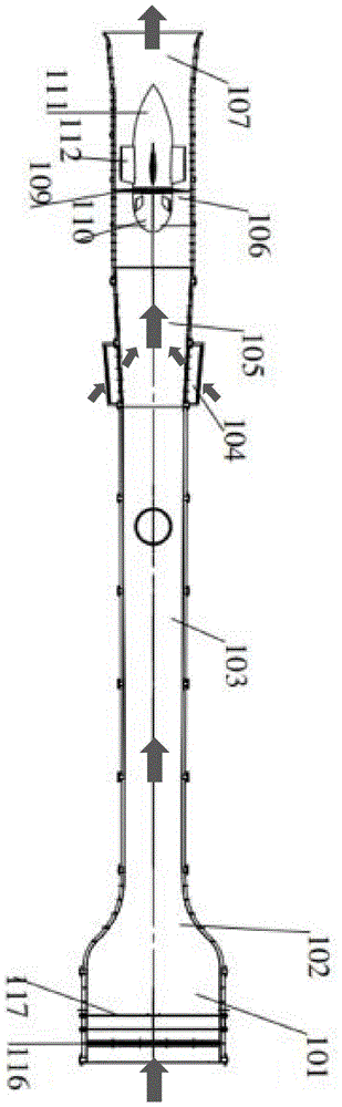 一种带有调流段的直流吸式阵风风洞的制作方法