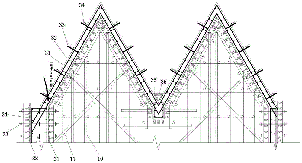 大坡度斜屋面混凝土浇筑的支模系统的制作方法