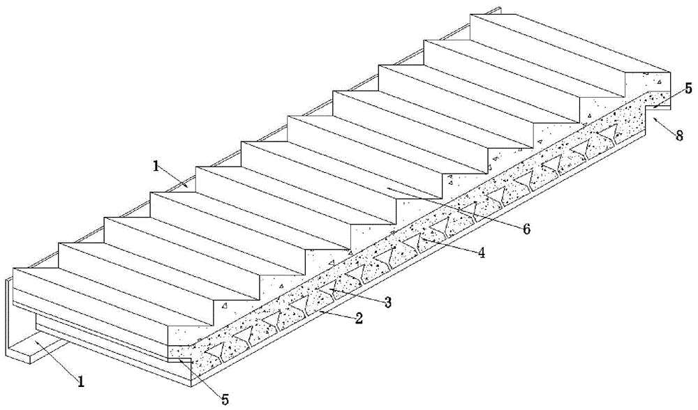 人行天桥预制楼梯结构的制作方法