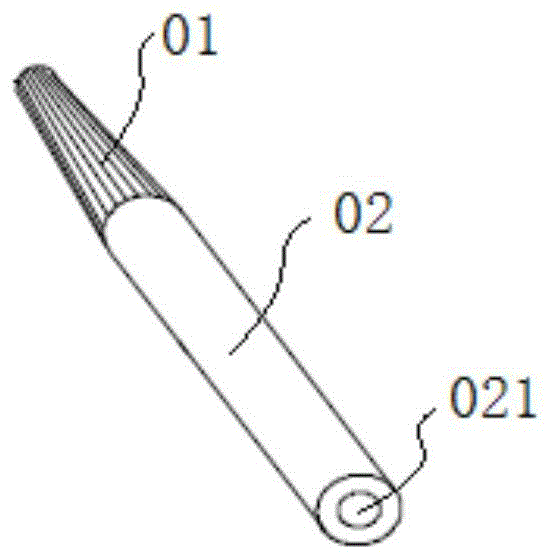 一种眼线笔毛头及用于生产眼线笔毛头的加工模具的制作方法