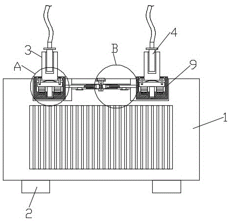 一种配电硅钢油浸式变压器高低压引线安装结构的制作方法
