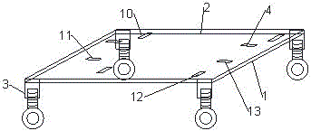 一种高低压配电柜具有滑动板行走轮的底座架的制作方法