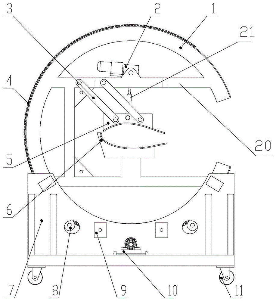 一种叶片尾部自动夹持翻转圈车的制作方法