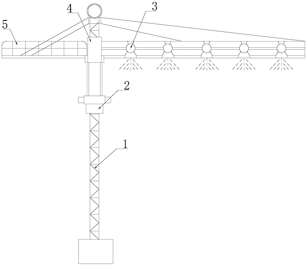 一种建筑施工用塔吊对作业面喷淋降尘降温装置的制作方法
