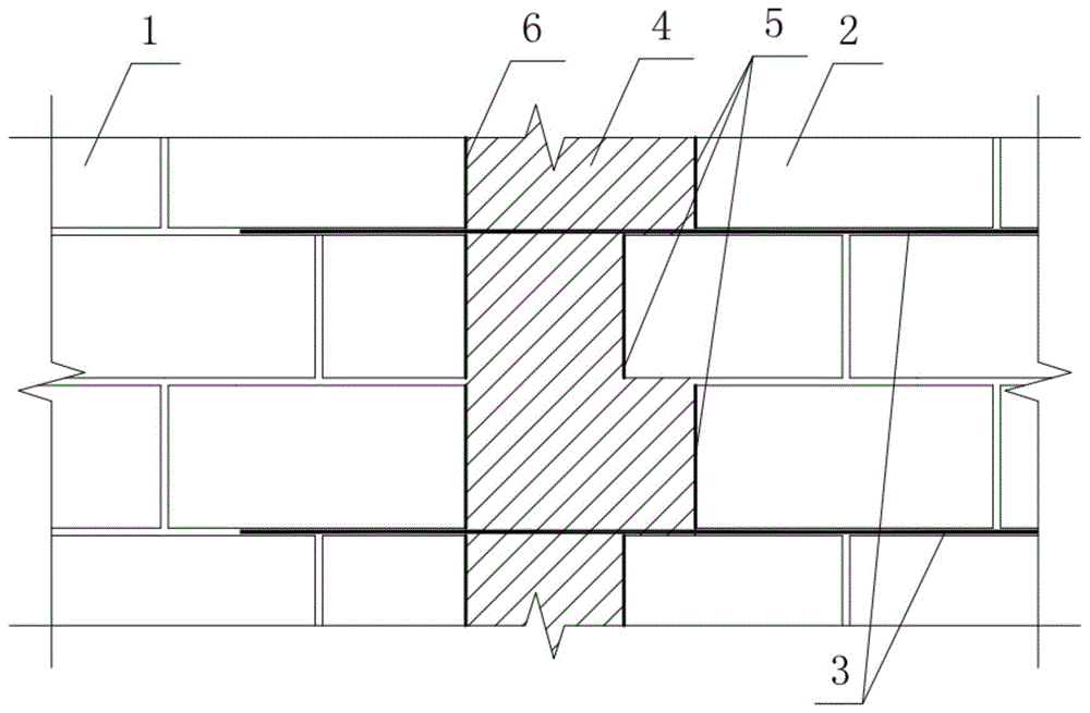 预制砌块砌体式承重墙与填充墙之间的连接结构的制作方法