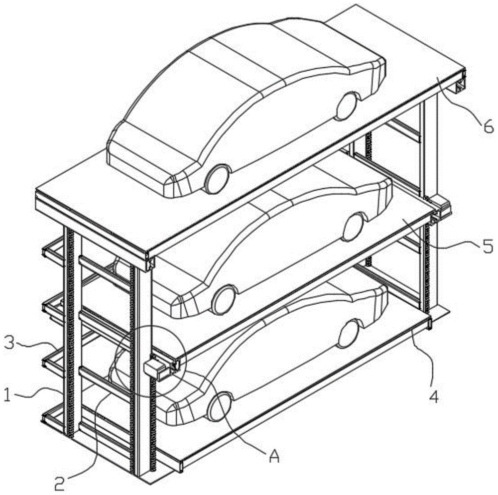 一种三层伸缩升降式停车位的制作方法