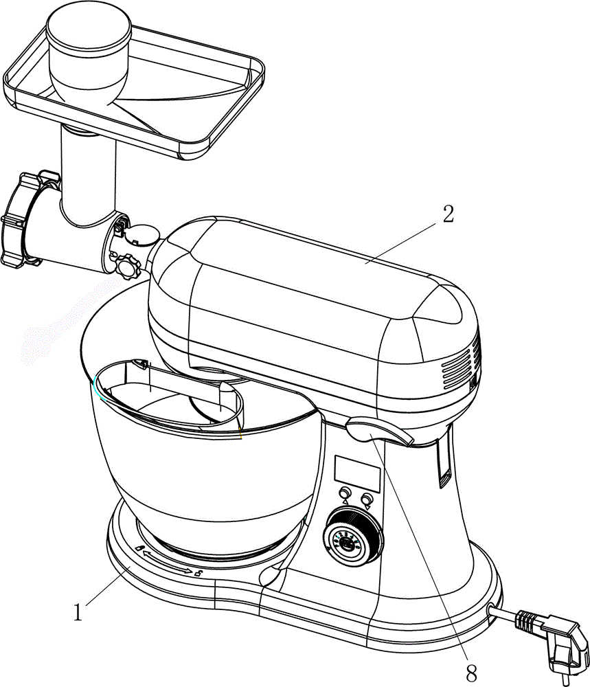 一种揉面机的机头调节结构的制作方法