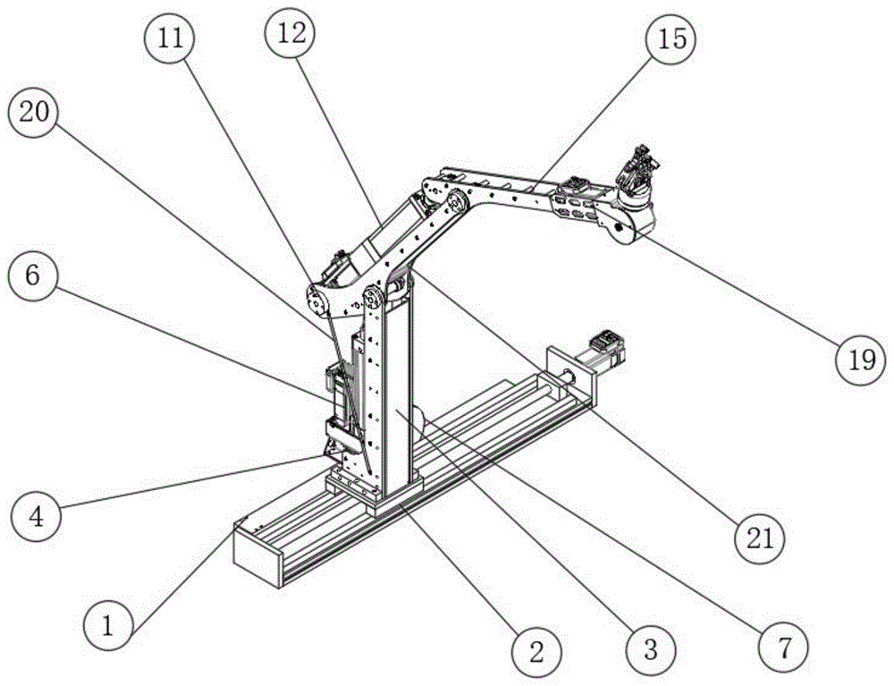 一种弹簧配重重心后置式曲柄滑杆机械臂及其电机转动角度算法的制作方法