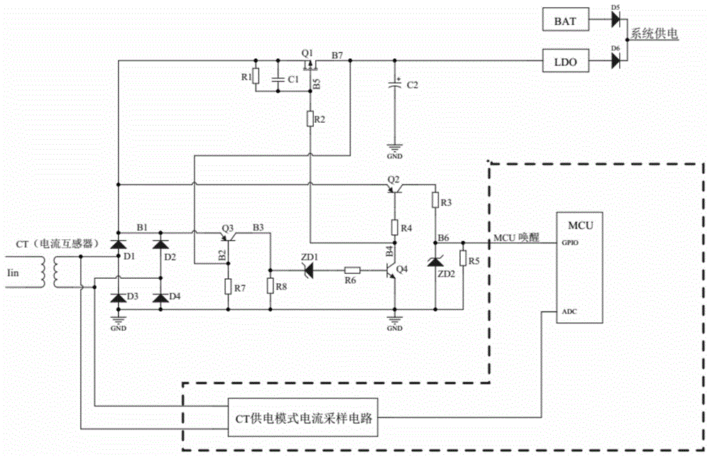 故障指示器电池单独供电模式的低功耗电流检测电路的制作方法