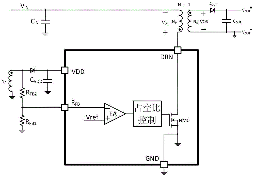 DCDC原边反馈电压检测设定电路的制作方法