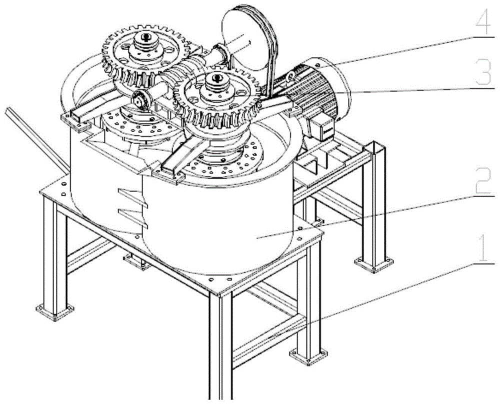 一种双蜗轮单蜗杆传动联体筒式立轴搅拌机的制作方法