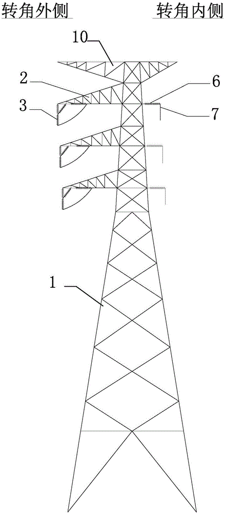 固定型单翼式双回路耐张塔的制作方法