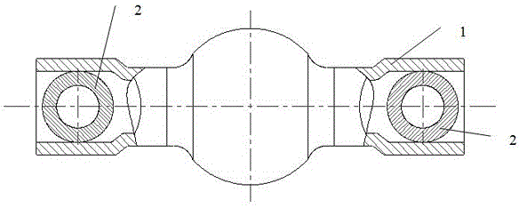 一种带支撑垫块空心球销轴的制作方法