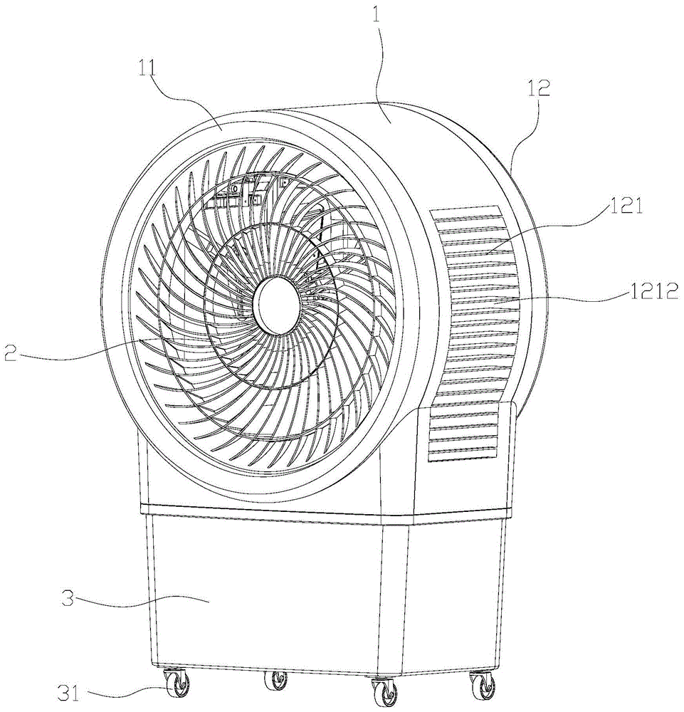 一种导风栅转动的空调扇的制作方法