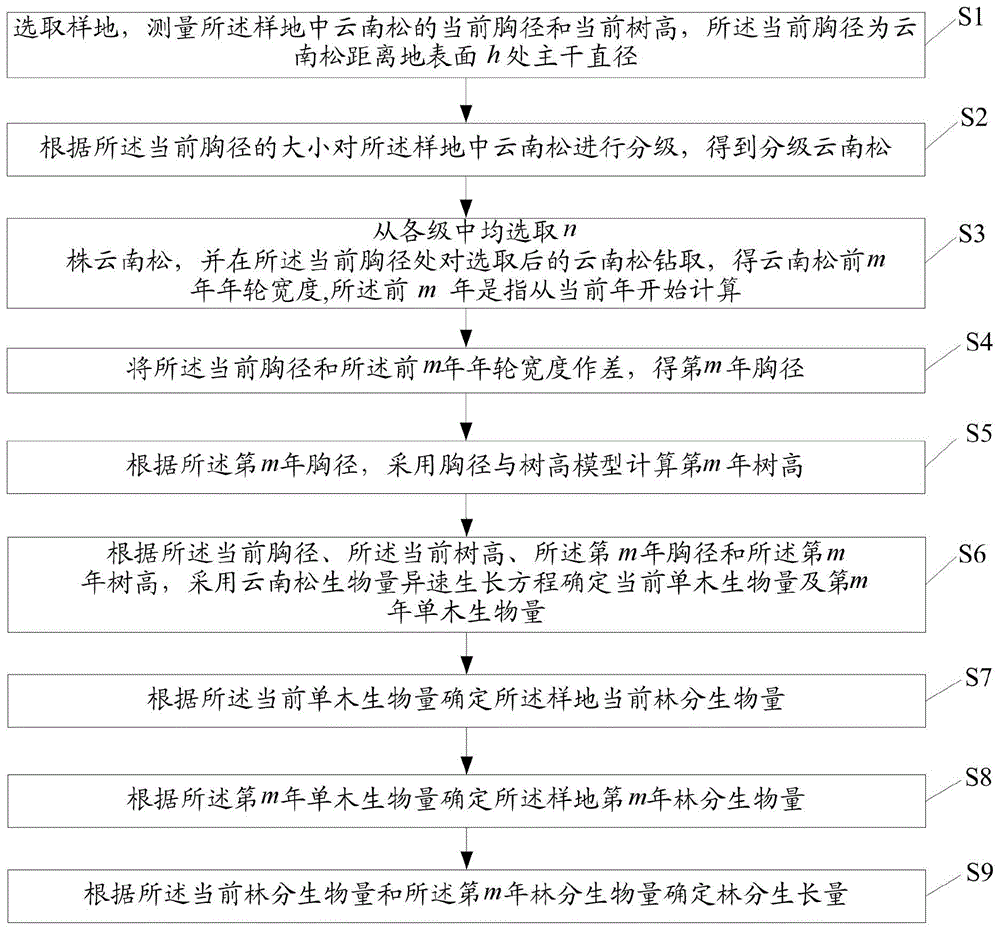 一种云南松林分生长量确定方法及系统与流程