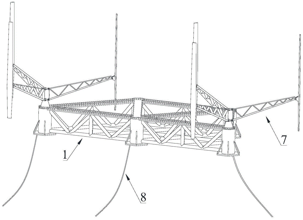 适于安装多台风力发电机的浮体式平台的制作方法