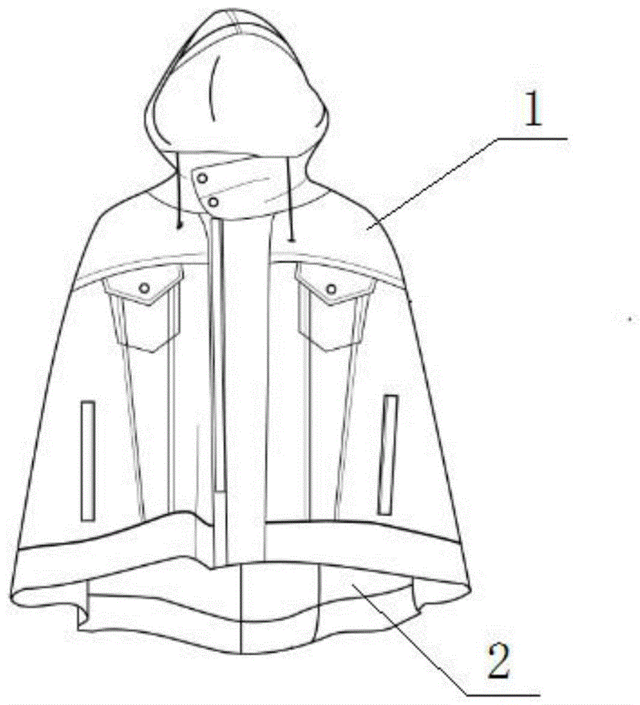 户外斗篷睡袋式两用防寒风雨衣的制作方法