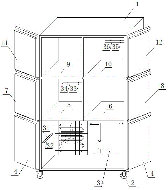 一种后装放疗辅助用品摆放柜的制作方法