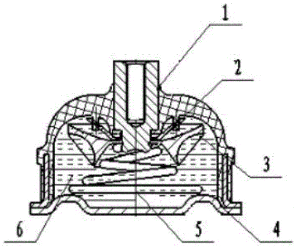 一种带阻尼液的圆锥形螺旋弹簧橡胶隔振器的制作方法