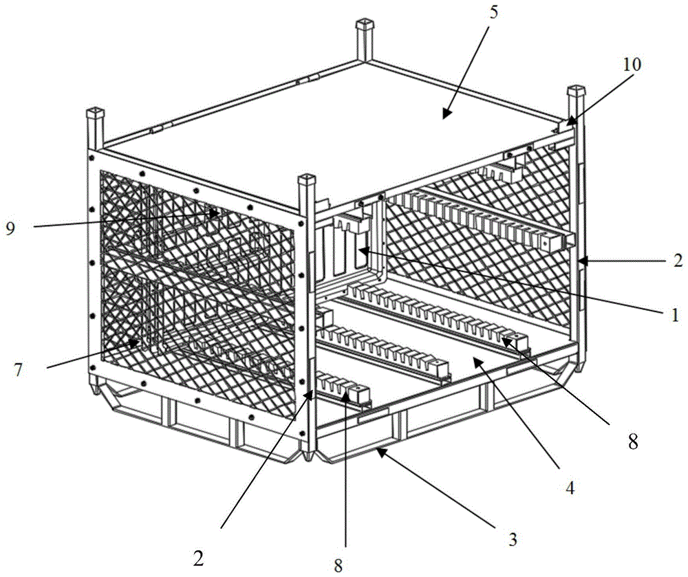 一种可回收堆垛结构电池箱盖容器包装装置的制作方法