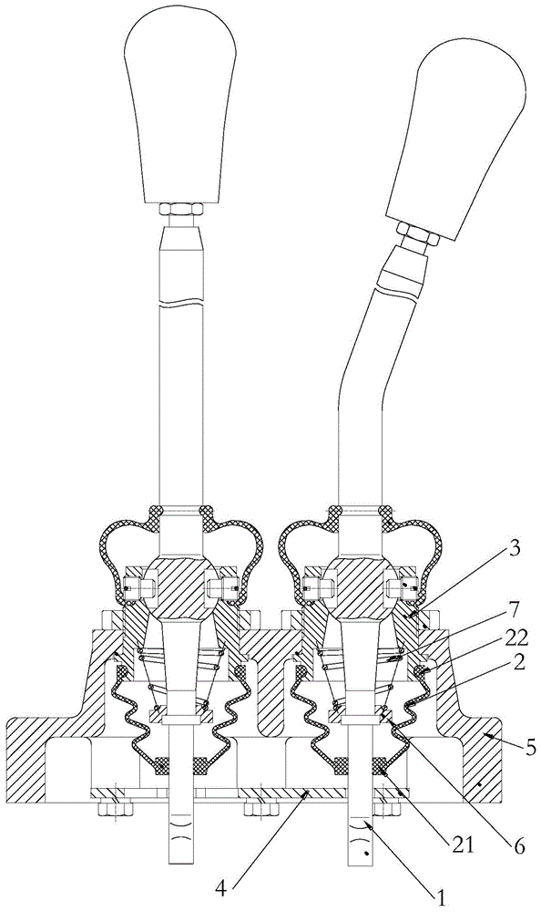 一种防窜油变速杆以及中置换挡结构的制作方法