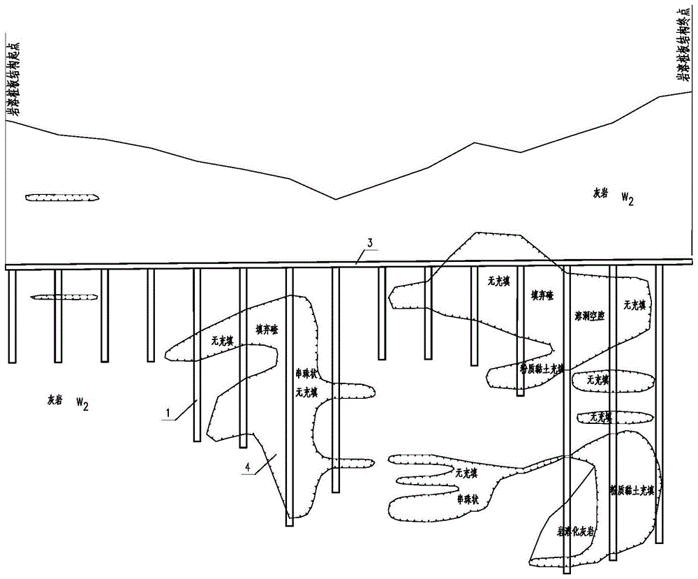 一种岩溶地基处理跨越较大溶腔的组合桩板结构的制作方法