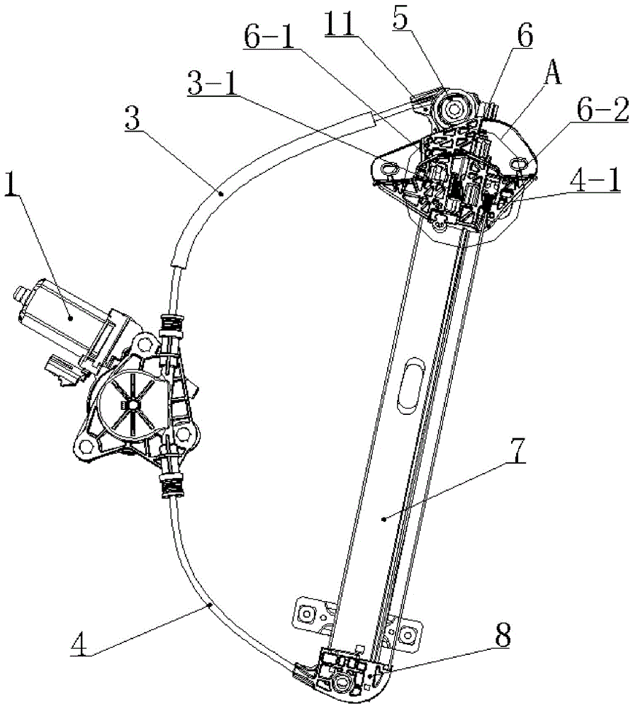 单轨绳轮式玻璃升降器的制作方法
