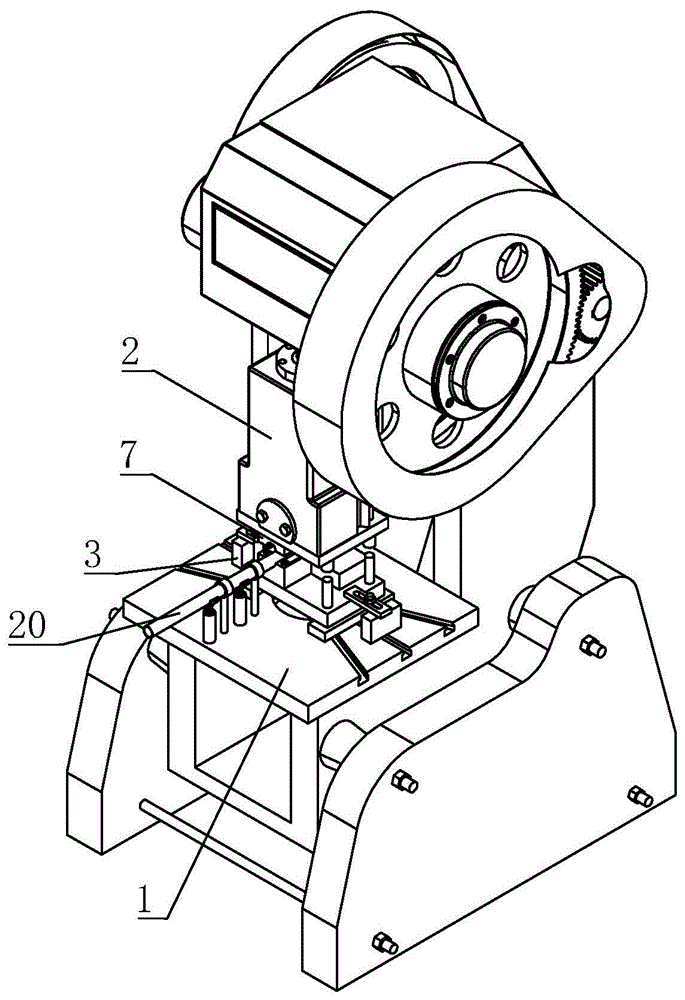 冲孔机上用于加工货架拉杆的定位工装的制作方法