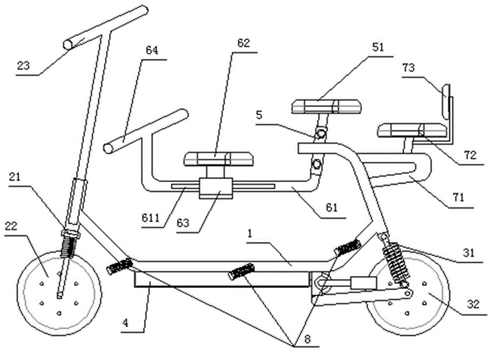 一种多座椅式电动自行车的制作方法