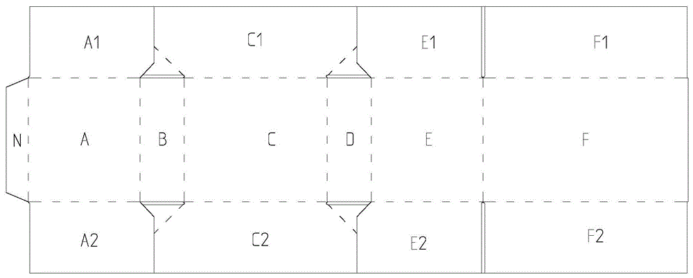 同侧斜边六角纸箱裁片及同侧斜边六角纸箱的制作方法