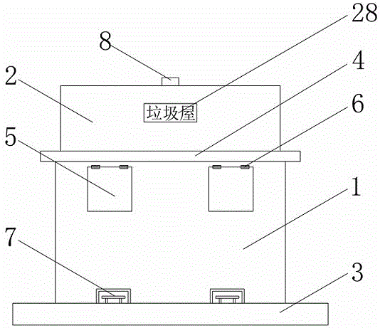 一种自动清洗功能的垃圾屋的制作方法