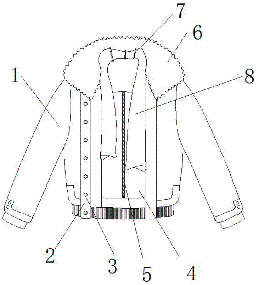一种新型脱卸式连围巾防寒服的制作方法