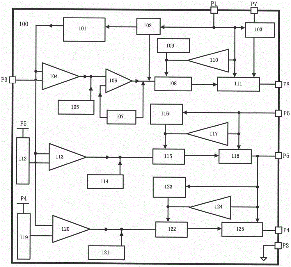 一颗内置三通道直流电压变换器的集成电路的制作方法