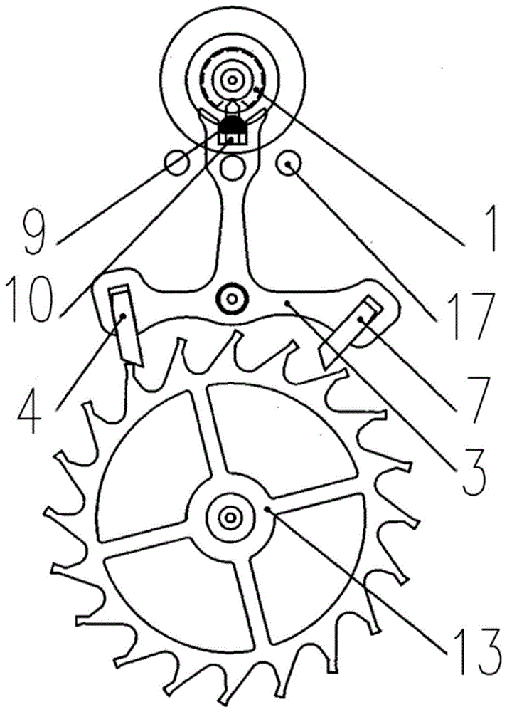 一种机械钟表的叉瓦式擒纵结构的制作方法