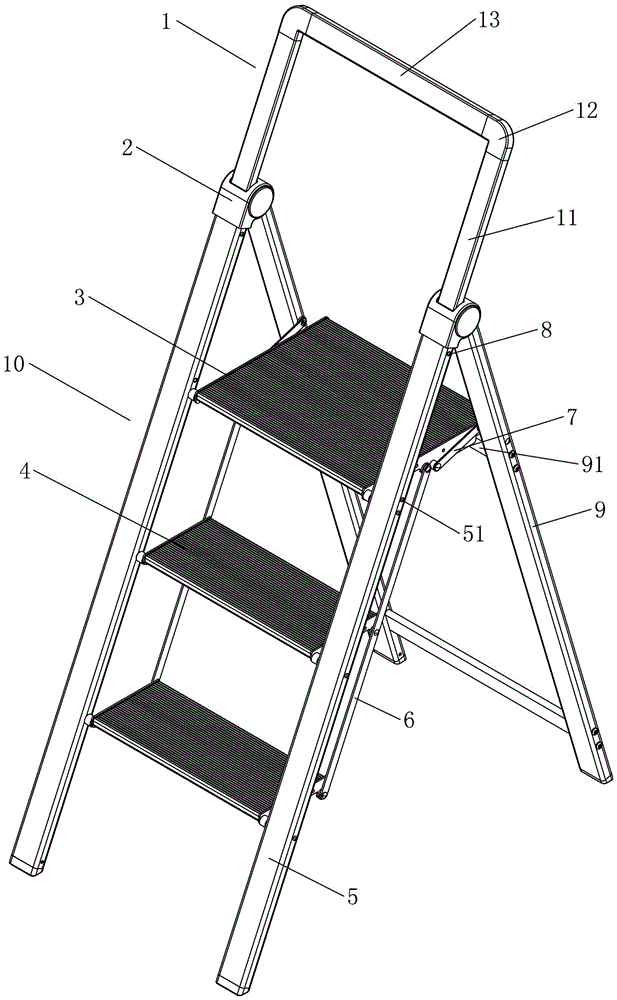 一种带伸缩扶手结构的折叠人字梯的制作方法
