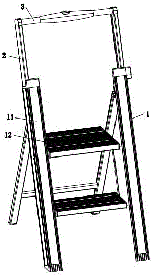 人字梯的伸缩扶手结构的制作方法